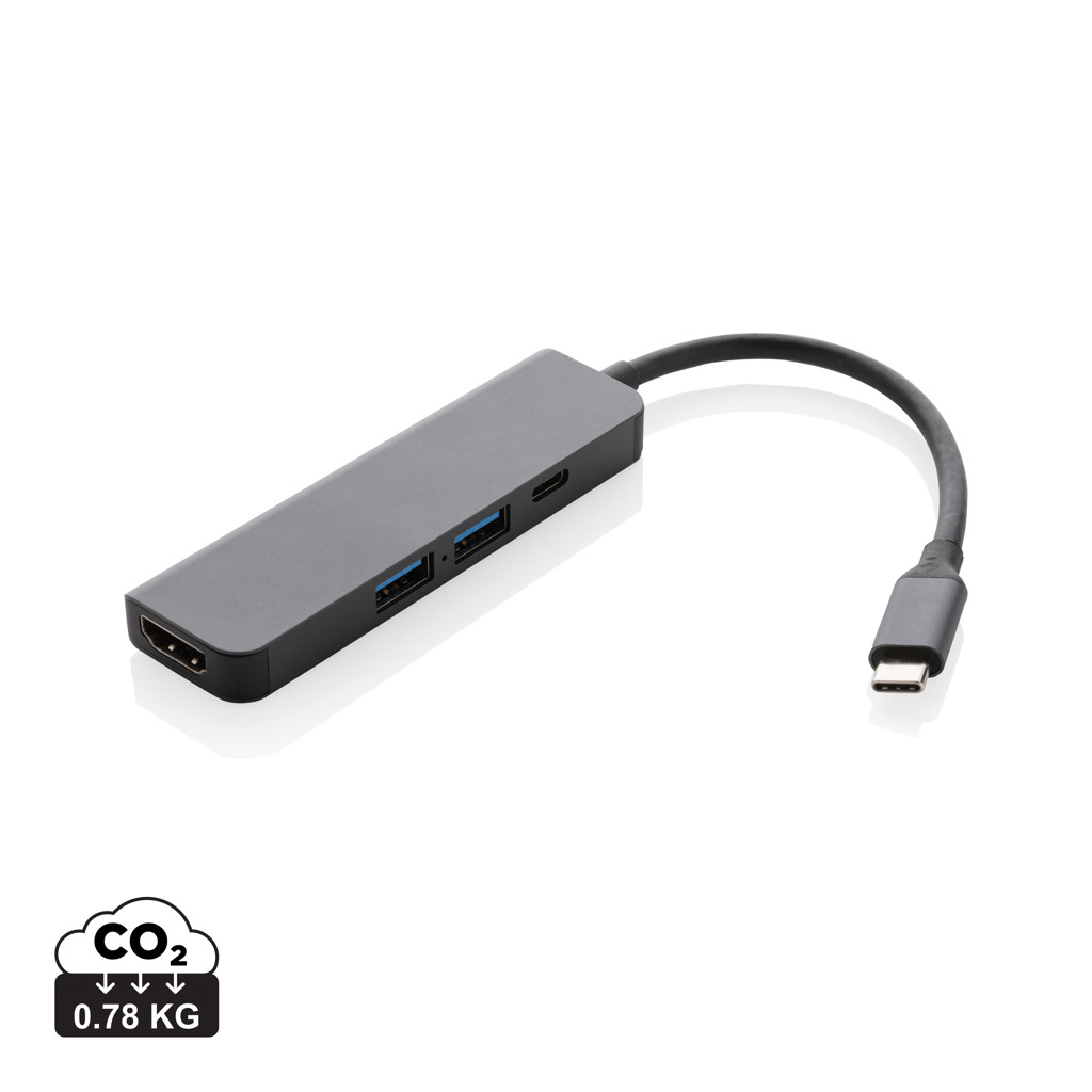 Terra Hub aus RCS recyceltem Aluminium mit HDMI-Input Terra Hub aus RCS recyceltem Aluminium mit HDMI-Input