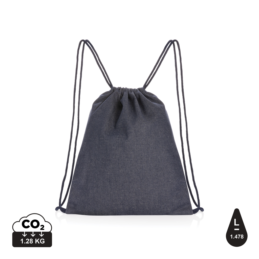 Impact AWARE™ Rucksack aus recyceltem Denim mit Kordelzug