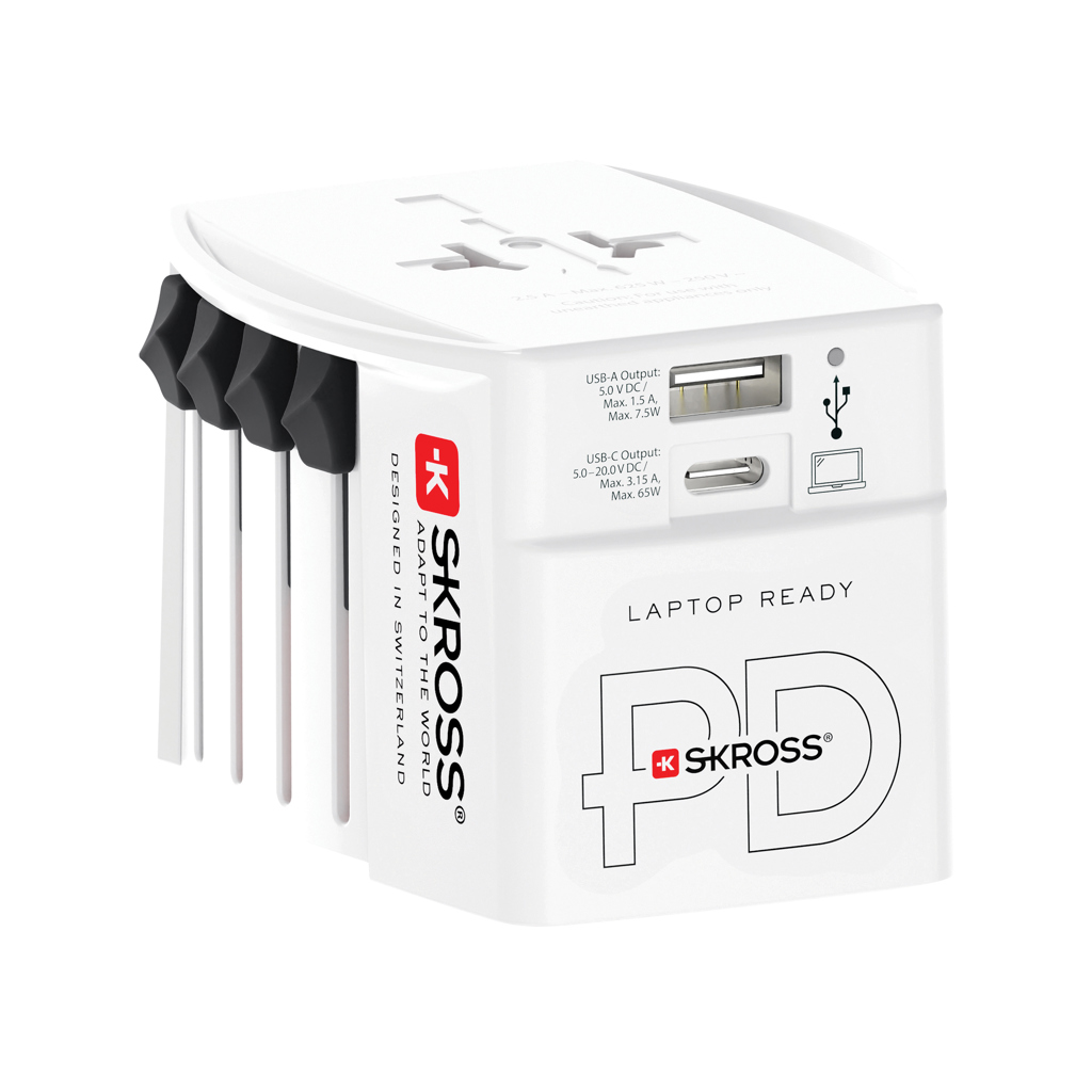 SKROSS World Travel Adapter MUV 65W PD mit USB-C-Kabel SKROSS World Travel Adapter MUV 65W PD mit USB-C-Kabel