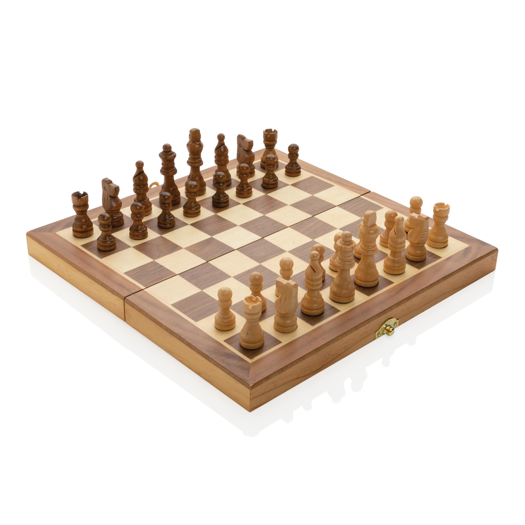 Faltbares Schachspiel aus Holz Faltbares Schachspiel aus Holz