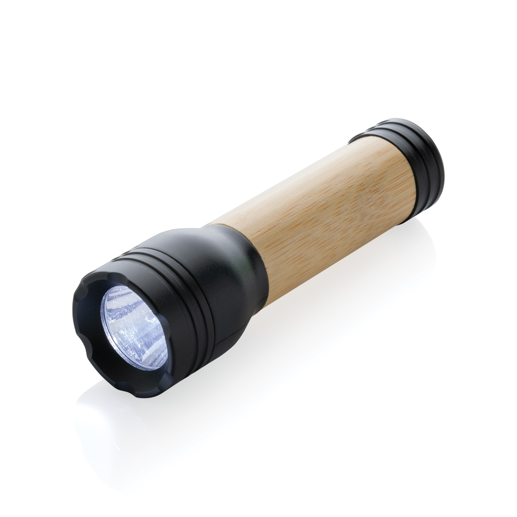 Lucid 1W Taschenlampe aus RCS recycelt. Kunststoff & Bambus