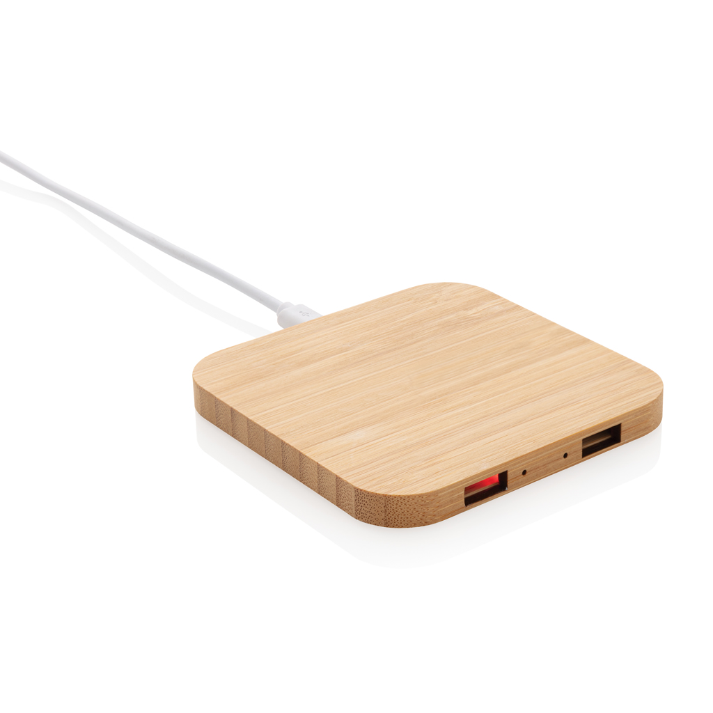 5W-Wireless-Charger aus Bambus mit USB 5W-Wireless-Charger aus Bambus mit USB